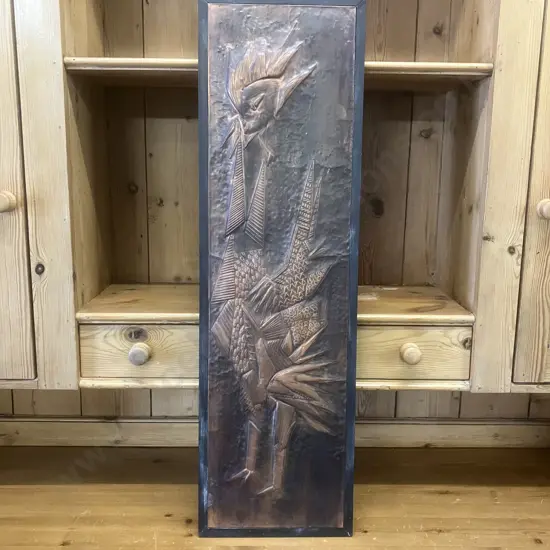 Copper Repouse Wall Picture. 88 x 26cm