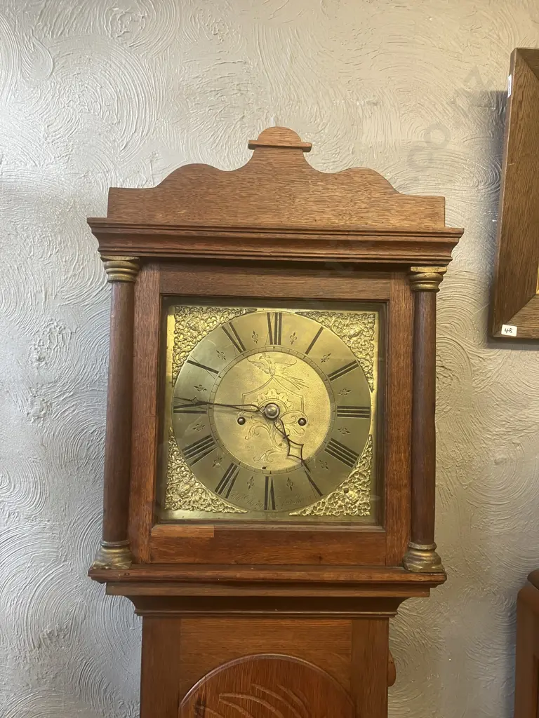 Robt Davy, Aylsham: George III Period Carved Oak Longcase Clock. Has a Carved Mouse On The Side of The Case Image 1++