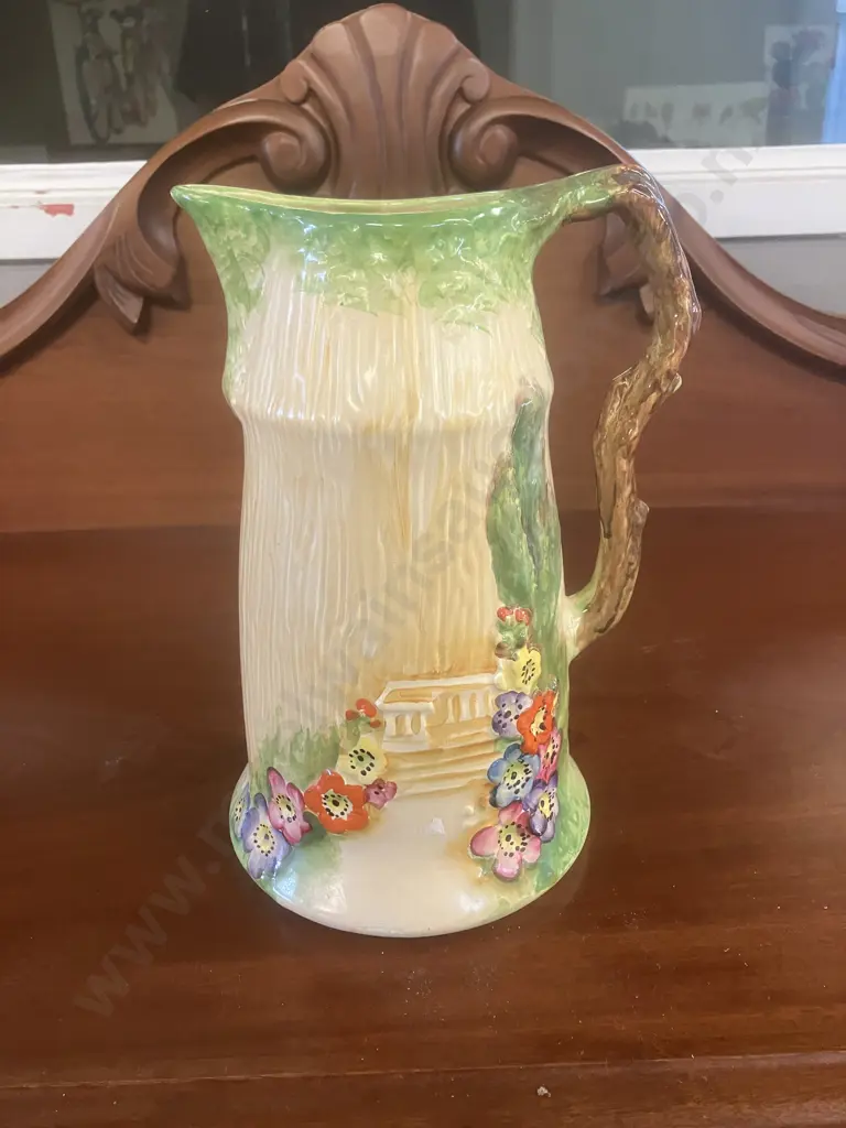 Rare Grimwades Royal Winton 'Garden Terrace' Art Deco Flower Jug c1936. H23cm Image 1++