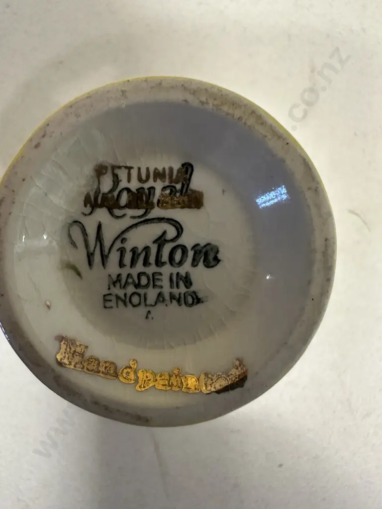 Royal Winton Hand Painted 'Petunia' Coffee Pot & Duos x3 Image 1++