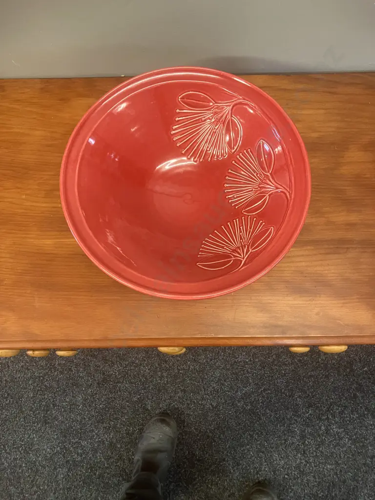 Bob Steiner Ceramics Extra Large Size Pohutukawa Stacking Bowl. 12 x 35cm Image 1++