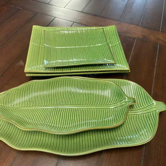 Monsoon Green Serving Platters x5