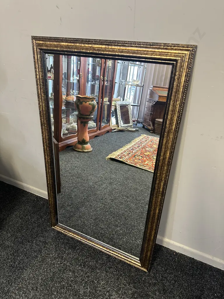Living & Co Rectangular Gilt Frame Mirror. 100 x 60cm Image 1++