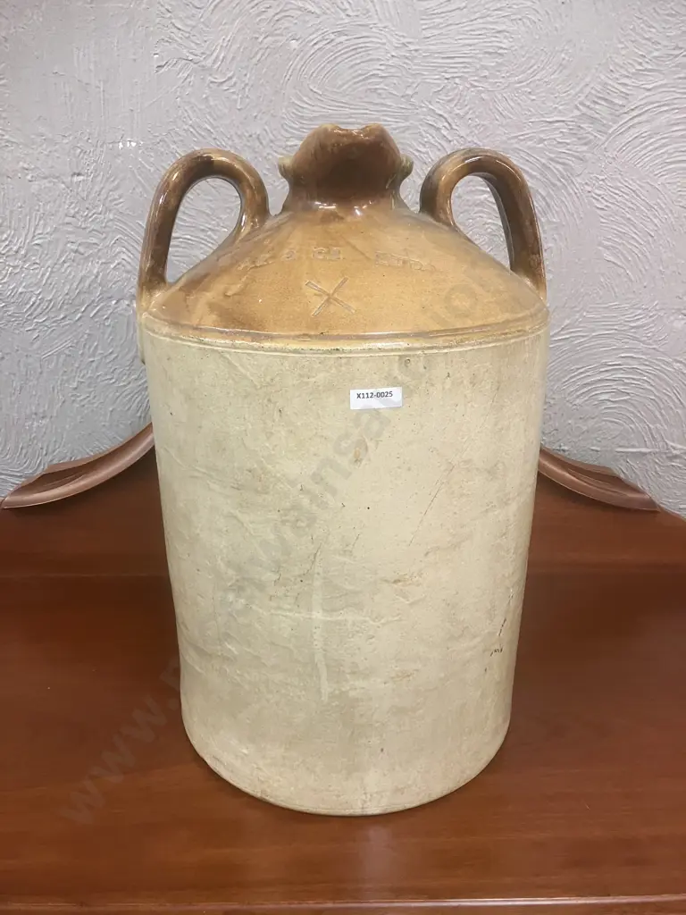Vintage 46cm Stoneware Flagon Stamped A.E&C.I Ltd Vereeniging South Africa, Has Pouring Lip, No Stopper. 60 x 30cm Image 1++