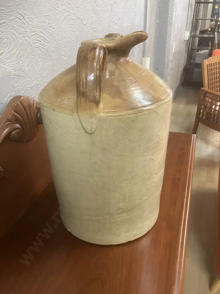 Vintage 46cm Stoneware Flagon Stamped A.E&C.I Ltd Vereeniging South Africa, Has Pouring Lip, No Stopper. 60 x 30cm Image 1++