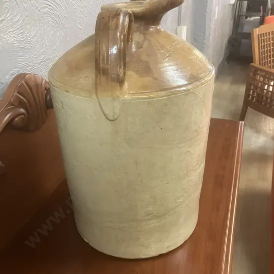 Vintage 46cm Stoneware Flagon Stamped A.E&C.I Ltd Vereeniging South Africa, Has Pouring Lip, No Stopper. 60 x 30cm