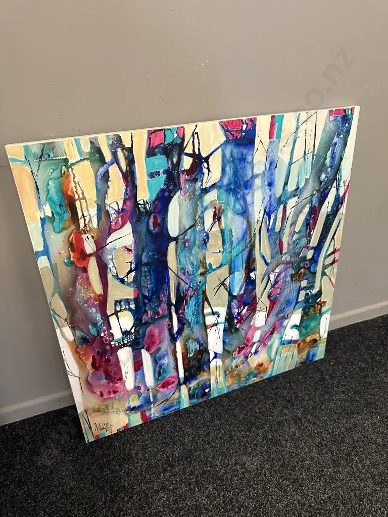 W. Wally 'Trees' Signed Original Canvas. 80 x 80cm Image 1++