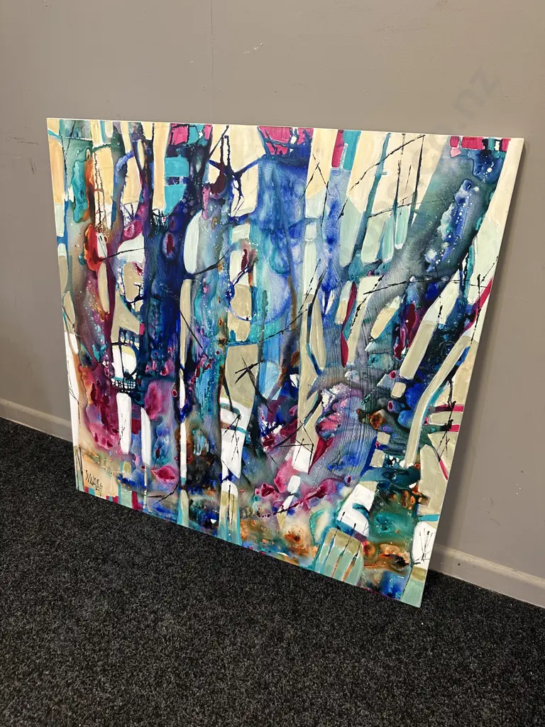 W. Wally 'Trees' Signed Original Canvas. 80 x 80cm Image 1++