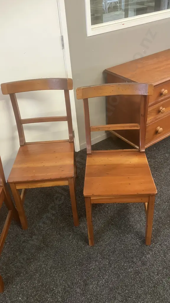 Set of 4 Recycled Kauri Curved Back Side Chairs Image 1++