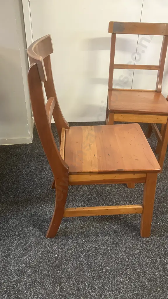 Set of 4 Recycled Kauri Curved Back Side Chairs Image 1++