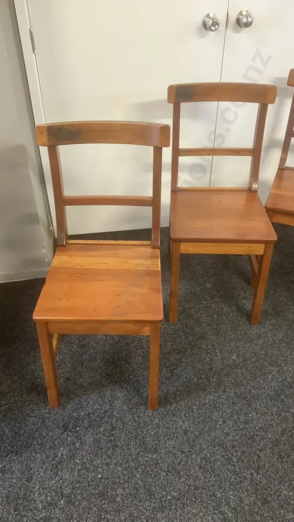 Set of 4 Recycled Kauri Curved Back Side Chairs Image 1++