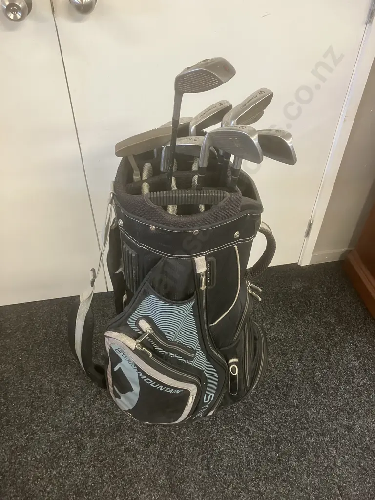 Golf Set - TaylorMade Driver, PowerBilt TPS 6.0 Irons, Ping Anser3 Putter, Titleist Wedge, Sun Mountain Sync Cart Bag Image 1++