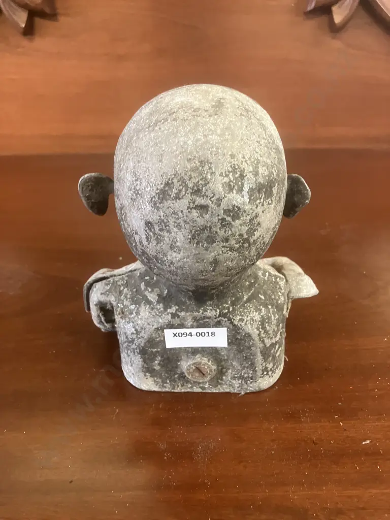 Vintage 1950s Painted Cast Aluminum Mechanical Money Bank - Thomas Ashworth & Co, Burnley, England.H16cm (Incomplete) Image 1++