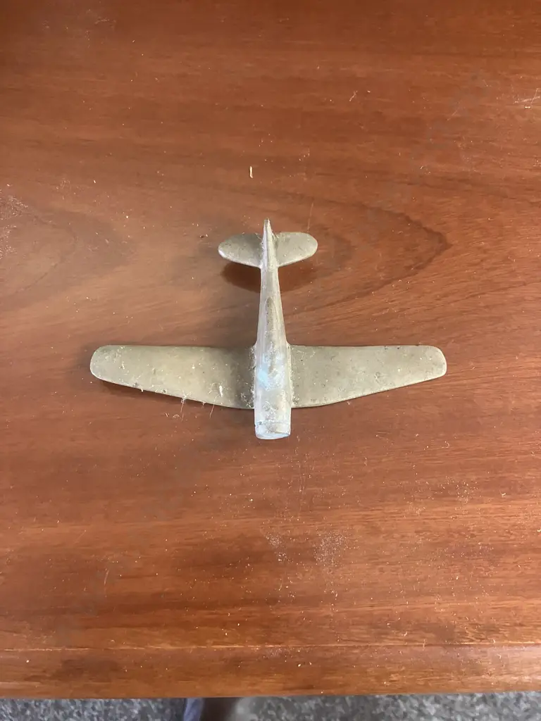 Vintage Brass Airplane (No Stand). 9 x 14cm Image 1++