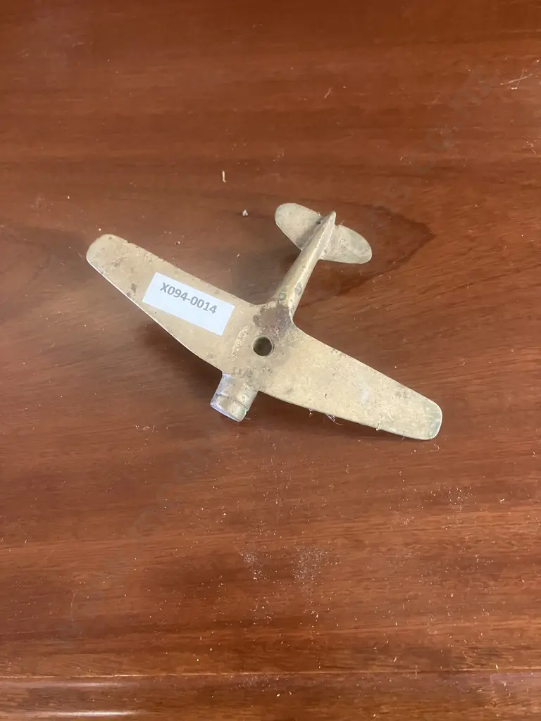 Vintage Brass Airplane (No Stand). 9 x 14cm Image 1++