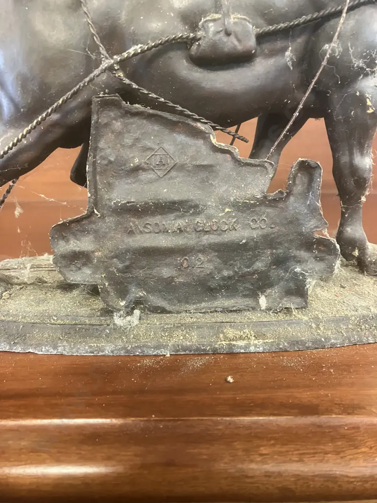 Antique 1904 Spelter Ansonia NORMAN HORSE #1012 Clock Topper Side Accent Statue. 24 x 32cm Image 1++
