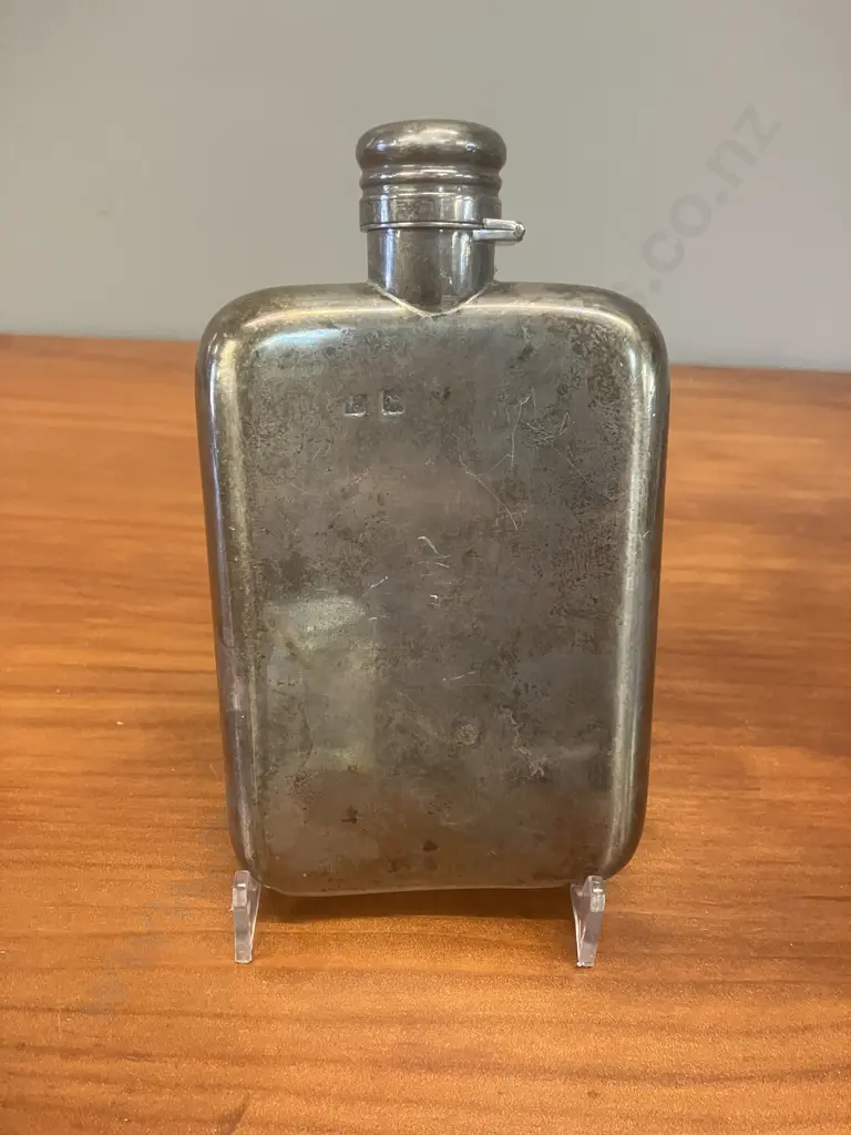 1898 Georgian Hallmarked Silver Flask - Sampson Mordan & Co London (Damaged) Image 1++