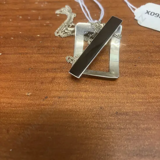 Sterling Silver Pendant & Thin Chain Stamped 925