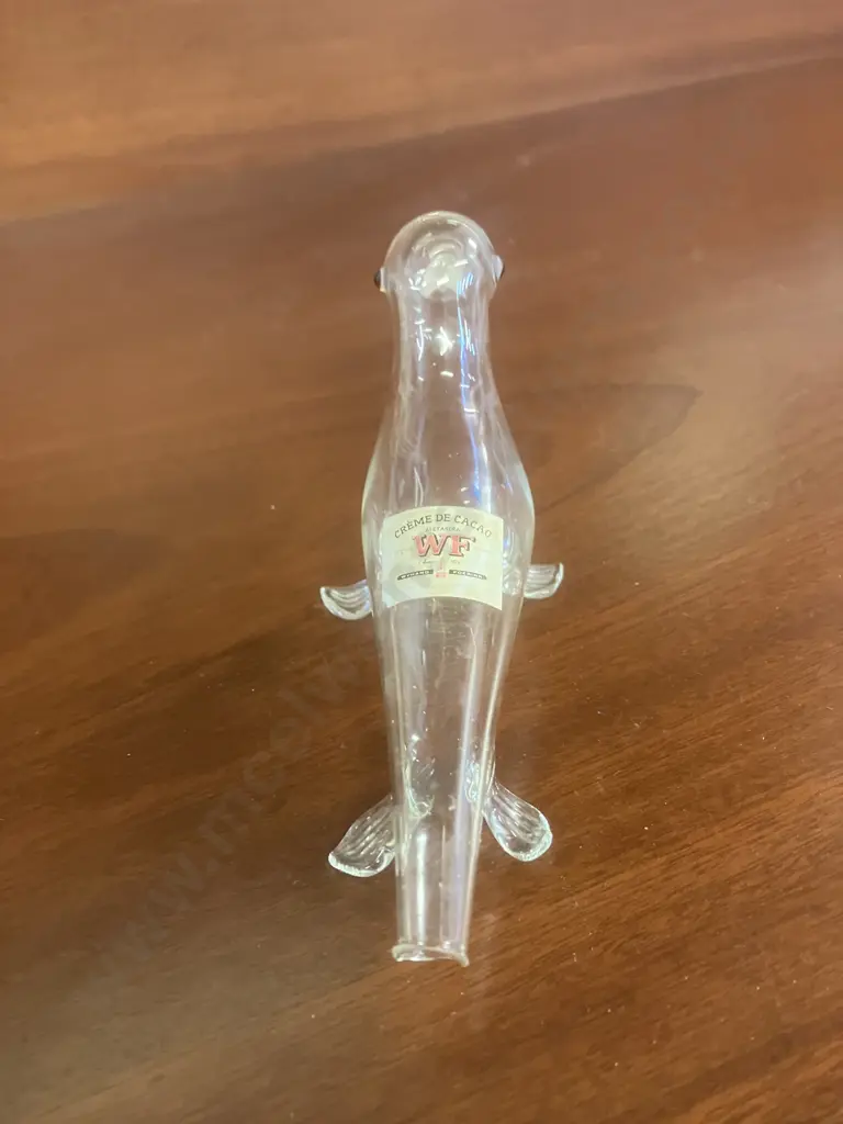 Rare Collectable Creme De Cacao Blown Glass Walrus Miniature Liquor Bottle Image 1++