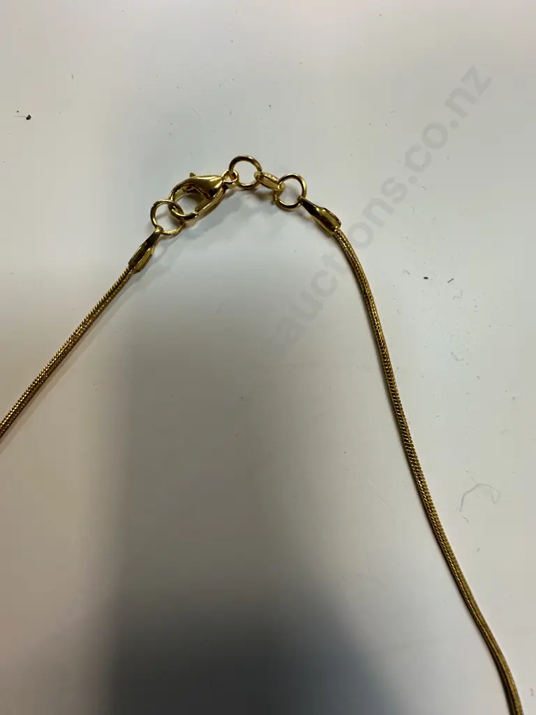 Gold Coloured Fine Chain Necklace Image 1++