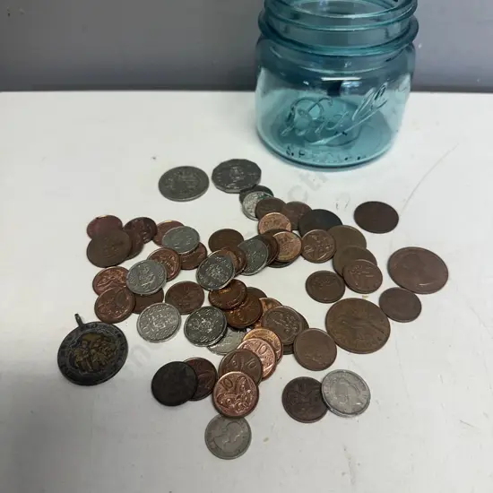 Assorted Coins In Ball Special Preserving Jar