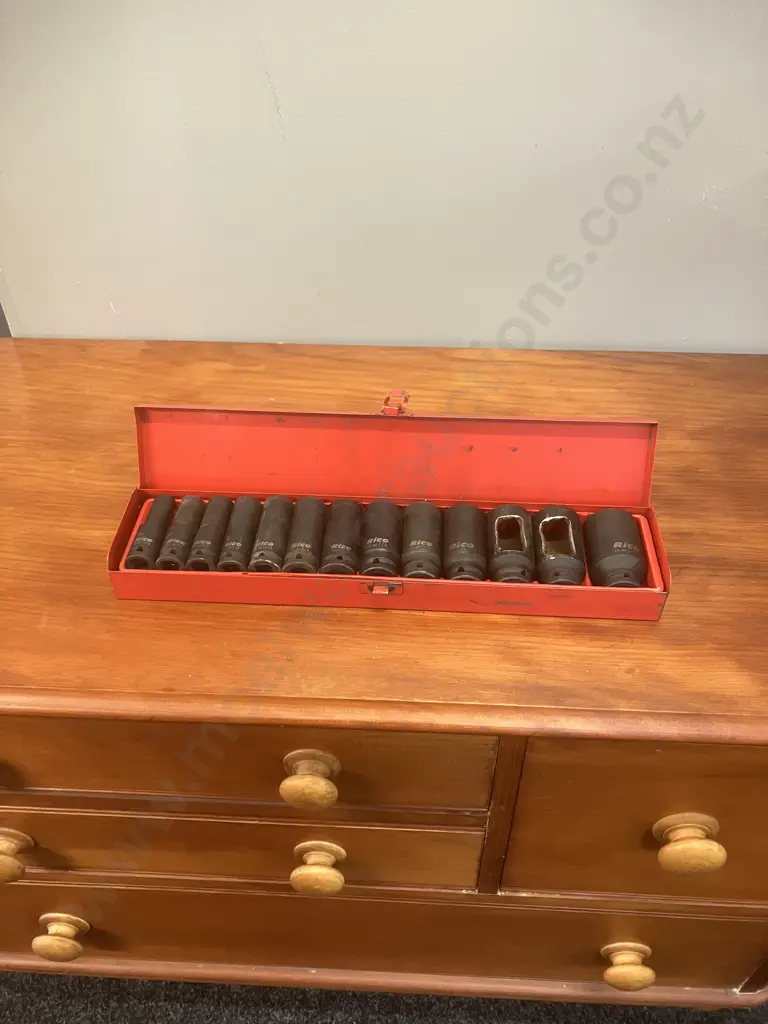 Rico Tools Deep Reach Impact Cr-Mo Socket Set 1/2" Drive - 13 Piece 7/16 - 1 1/4" (Two Sockets As Shown) Image 1++