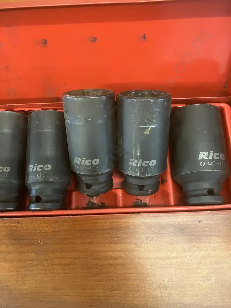 Rico Tools Deep Reach Impact Cr-Mo Socket Set 1/2" Drive - 13 Piece 7/16 - 1 1/4" (Two Sockets As Shown) Image 1++