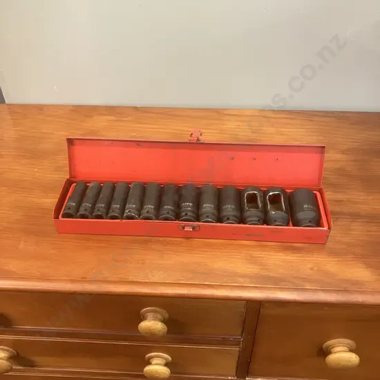 Rico Tools Deep Reach Impact Cr-Mo Socket Set 1/2" Drive - 13 Piece 7/16 - 1 1/4" (Two Sockets As Shown)