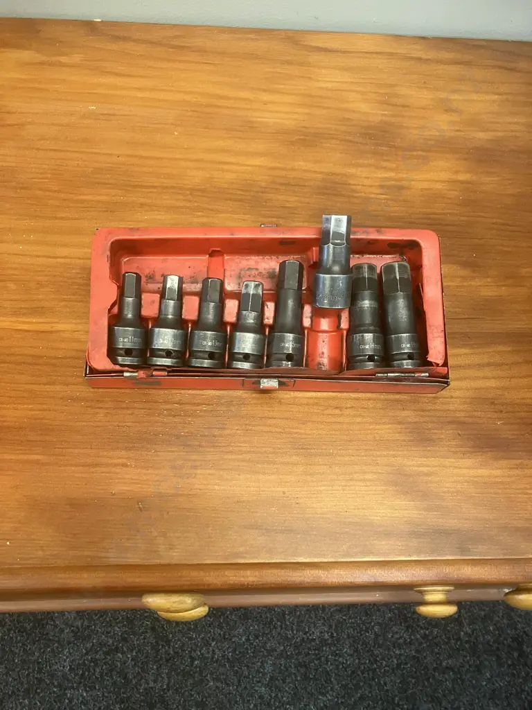 1/2" Drive Metric InHex Impact Bit Socket Set - 11,12,13,14,15,17,19mm Cr-Mo & Koken 4012M-60 InHex Bit Socket 17mm Image 1++