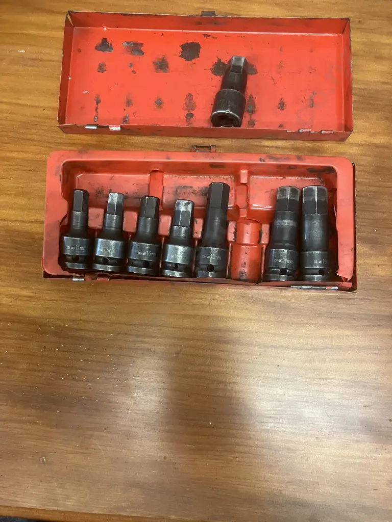 1/2" Drive Metric InHex Impact Bit Socket Set - 11,12,13,14,15,17,19mm Cr-Mo & Koken 4012M-60 InHex Bit Socket 17mm Image 1++