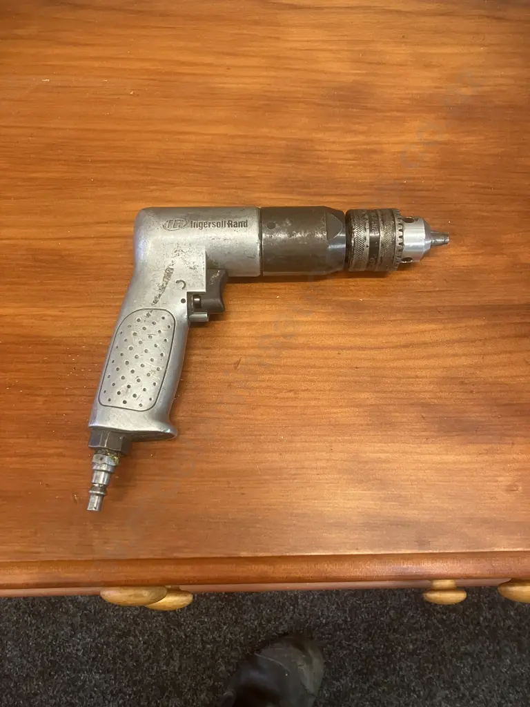 Ingersoll Rand Air Drill: 3/8" Keyed Chuck, Reversible, Pistol Grip, 1.5 - 13mm Image 1++