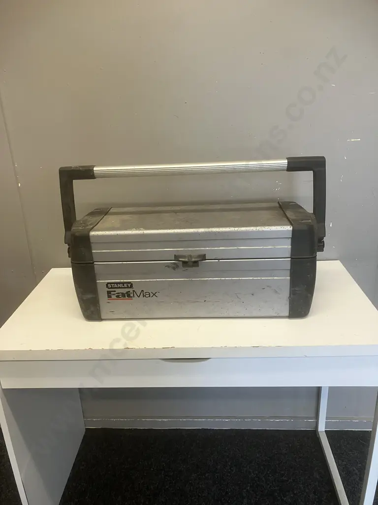 Stanley FatMax Toolbox, Handle Rotates To Lock, Lid Strap For Level,  Electric Drill, Grease Gun, Rubber Hammer Image 1++