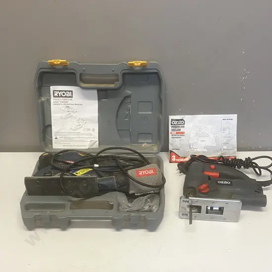 Ryobi ESS2513VK Sheet Sander In Blo-Mould Case With Ozito Jigsaw