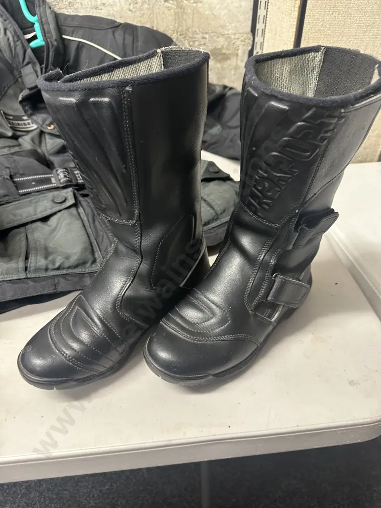 Dririder Motor Bike Jacket & Pants Size Small With Pair Of Prexport Boots Italian Made  Image 1++