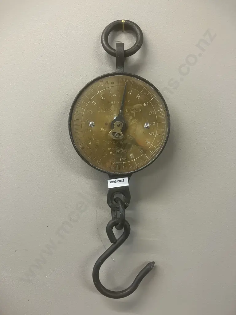 Antique Salter's Brass & Iron Spring Balance Silvesters Patent to Weigh 200 Lbs Made In England Image 1++
