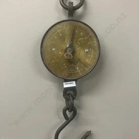 Antique Salter's Brass & Iron Spring Balance Silvesters Patent to Weigh 200 Lbs Made In England