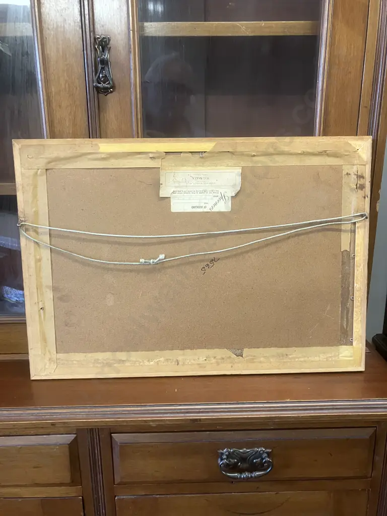 W.G. Baker Framed Print Maori Pa, Waikato River. 40 x 58cm Image 1++