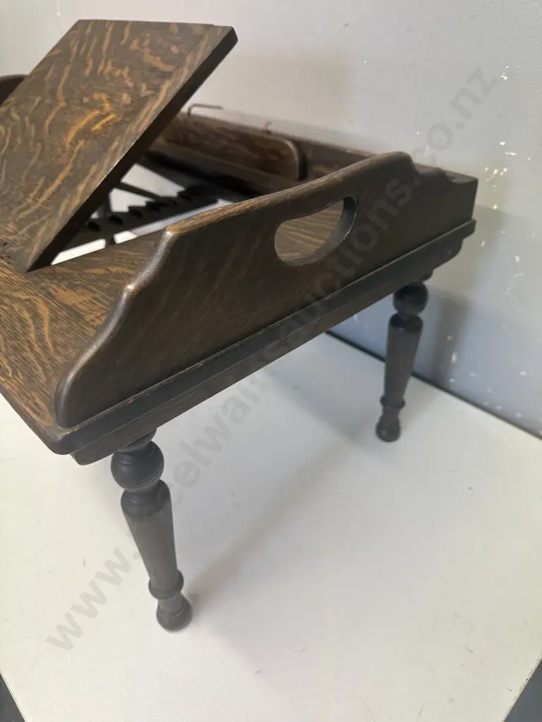 Antique Oak Portable Tray With Bookstand 31x61x37cm. Image 1++