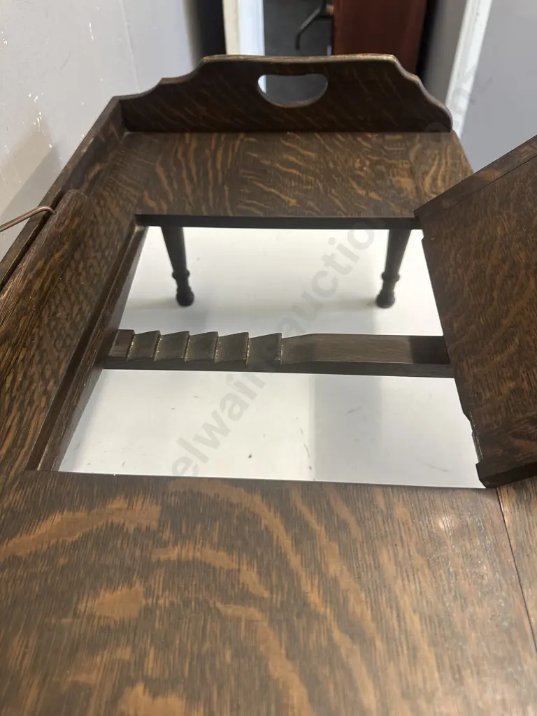 Antique Oak Portable Tray With Bookstand 31x61x37cm. Image 1++