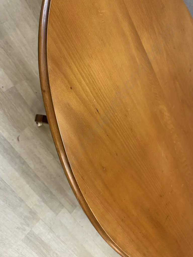 Oval Parlour Table Pedestal Base With Ceramic Castors 73x131x93cm. Image 1++