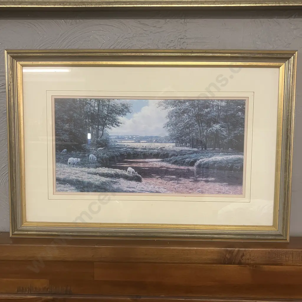 Spring Pasture by David Morgan. Printed Felix Rosenstiel's Widow & Son, Great Britain 1995. Framed 40 x 60cm Image 1++