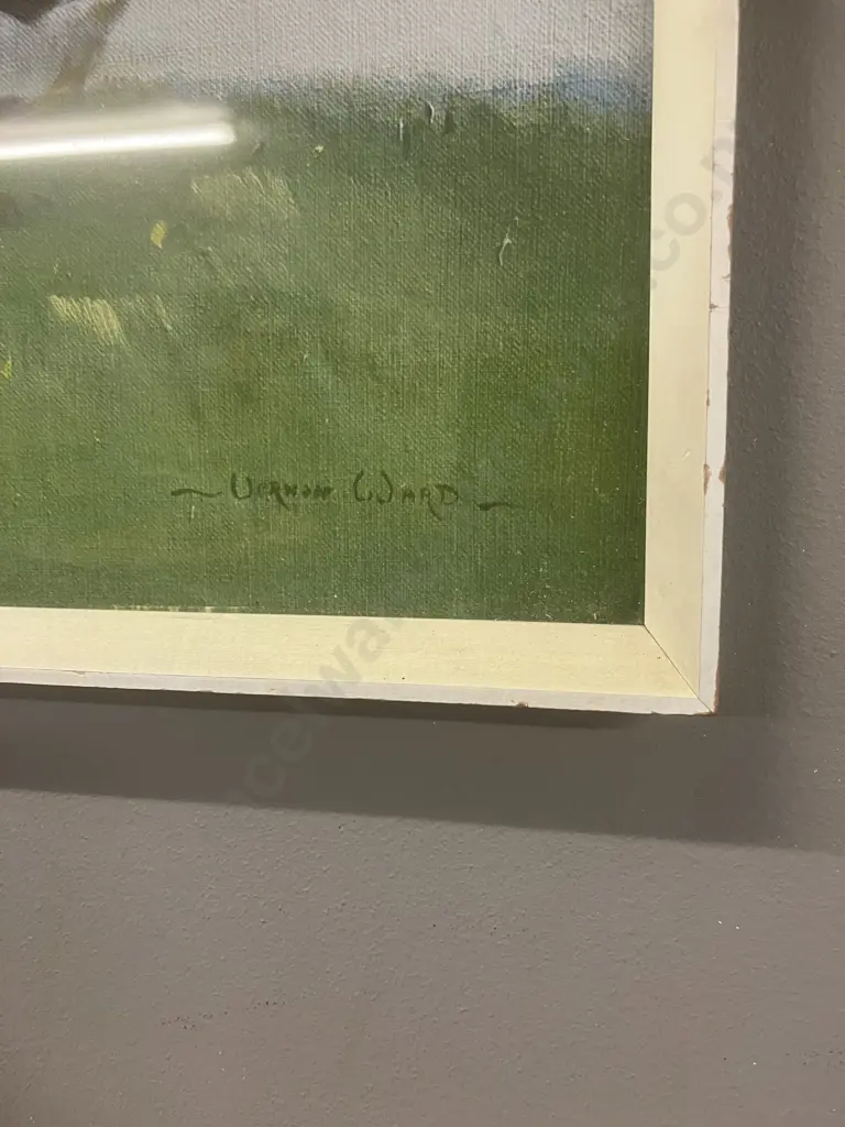 Vernon Ward "Shelduck & Forsythia" Mid Century Art Print, Framed 34 x 42cm Image 1++