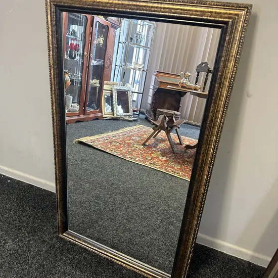 Living & Co Rectangular Gilt Frame Mirror. 100 x 60cm