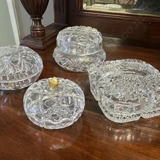 Lidded Crystal Trinket Dishes