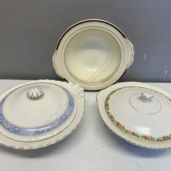 Assorted Vintage Serving Dishes Including Lidded