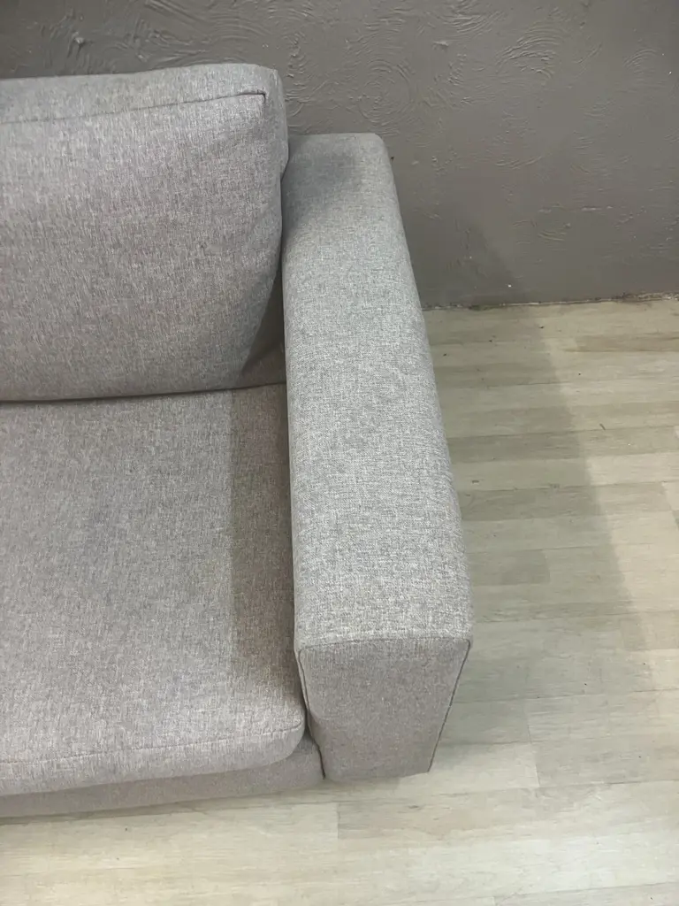 Lounge Suite - 3 Seater + 2 Seater With Ottoman In Grey Fabric Image 1++