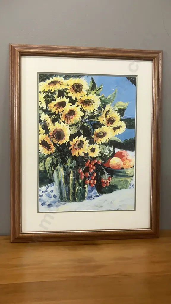 Nell Revel-Smith "Sunflowers" Framed Art Print. 69 x 54cm Image 1++