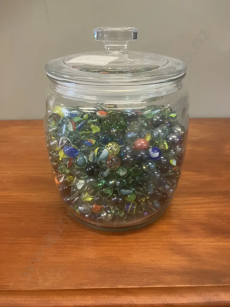 Glass Jar With Marbles Image 1++