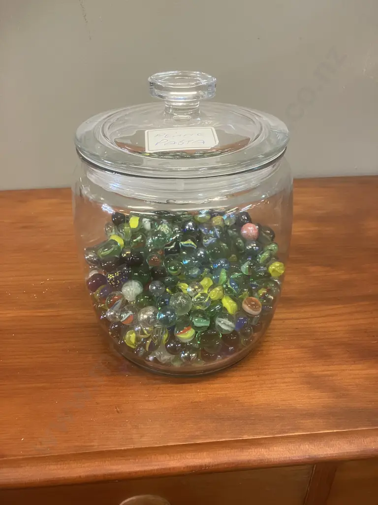 Glass Jar With Marbles Image 1++
