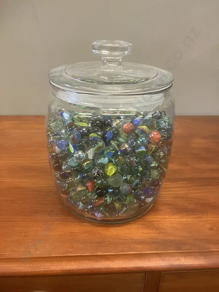 Glass Jar With Marbles Image 1++